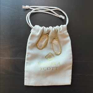 Kendra Scott Gold and Cream Earrings